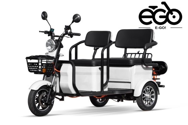 EEC Elektromobil E-GO! City AX3 2.1kW 72V 20Ah Dreirad mit 25km/h Zulassung Seniorenmobil für 2 Personen