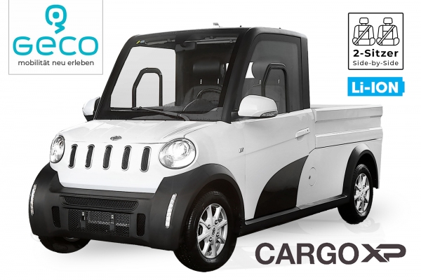 EEC Elektroauto Geco CARGO gXP Pritsche 7.5kW brushless Motor inkl. 10,08 kW/h|72V 140Ah Lithium Batterien Straßenzulassung Pickup